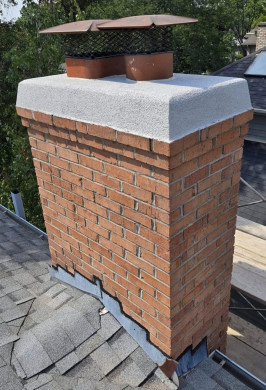 Brick Chimney with Stucco Concrete Cap