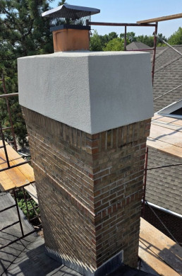 Brick Chimney with Stucco Concrete Cap