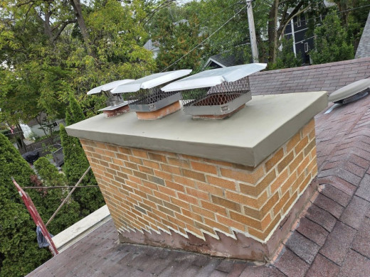 Brick Chimney with Concrete Cap